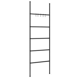vidaXL h&aring;ndkl&aelig;destativ med stige og 5 niveauer sort 58x175 cm jern