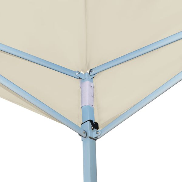 vidaXL foldbar pavillon med 2 sidev&aelig;gge 5x5 m cremefarvet