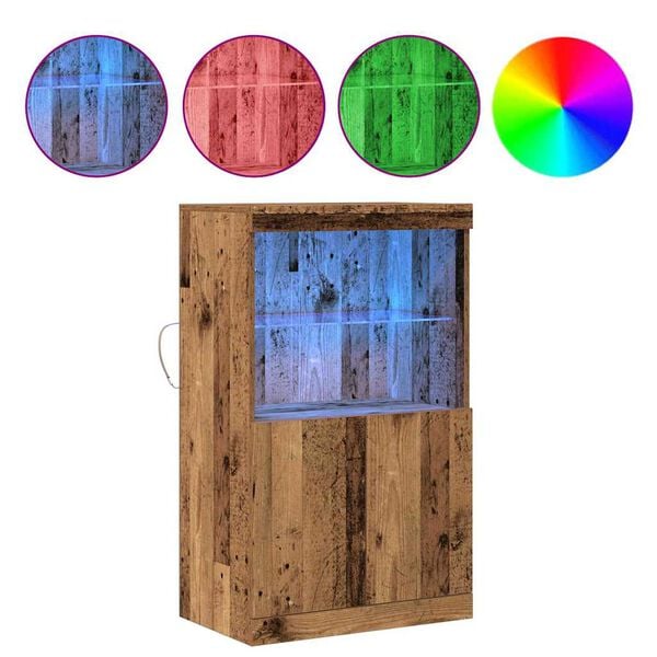 vidaXL LED Sideboard Brun 60 x 37 x 100 cm Konstrueret tr&aelig;