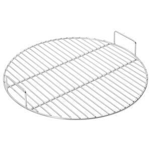 vidaXL grillrist &Oslash;44,5 cm med h&aring;ndtag rund 304 rustfrit st&aring;l