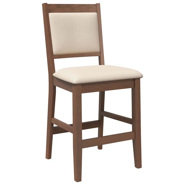 vidaXL barstole med hynder 2 stk. massivt gummitr&aelig; brun