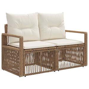 vidaXL Havem&oslash;belsofa 2-Antal s&aelig;der Beige polyrattan