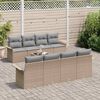 vidaXL Havesofa Sæt 9 pcs Beige Poly rattan