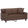 vidaXL 2-personers sofa med puder og hynder 120 cm kunstl&aelig;der brun