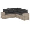 vidaXL sofas&aelig;t 5 dele med hynder polyrattan lysegr&aring;
