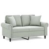 vidaXL 2-personers sofa med pyntepuder 120 cm velour lysegr&aring;