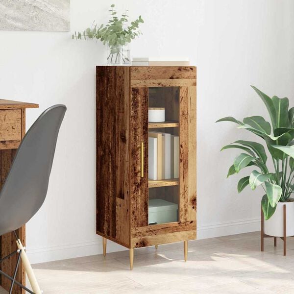 vidaXL Sideboard Gammelt træ 34 x 34.5 x 90 cm Konstrueret træ