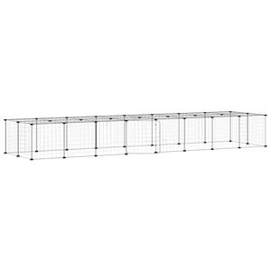 vidaXL 36-panels k&aelig;ledyrsindhegning med l&aring;ge 280x70x35 cm st&aring;l sort