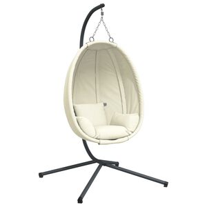 vidaXL h&aelig;ngestol p&aring; stativ stof og st&aring;l beige