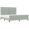 vidaXL Box spring seng med hovedg&aelig;rde Lysegr&aring; 180 x 200 cm Fl&oslash;jl