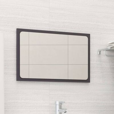 vidaXL badeværelsesspejl 60x1,5x37 cm spånplade grå højglans