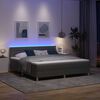 vidaXL LED Box Spring Bed med madras M&oslash;rkegr&aring; 180 x 200 cm Stof