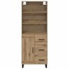 vidaXL Highboard Artisan Egetr&aelig; 69,5 x 34 x 180 cm Konstrueret tr&aelig;