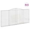 vidaXL buede gabionkurve 15 stk. 400x30x180/200 cm galvaniseret jern
