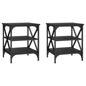vidaXL sideborde 2 stk. 40x42x50 cm konstrueret tr&aelig; sort