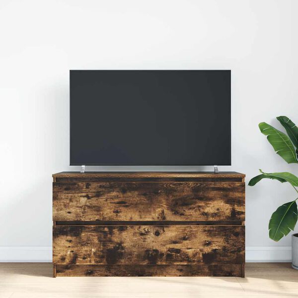 vidaXL tv-bord 100x35x54 cm konstrueret tr&aelig; r&oslash;get egetr&aelig;sfarve