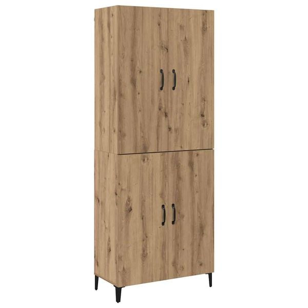 vidaXL Highboard 2 pcs Artisan Egetr&aelig; Konstrueret tr&aelig;