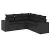 vidaXL sofas&aelig;t til haven 5 dele med hynder polyrattan sort