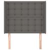 vidaXL sengegavl med kanter 93x16x118/128 cm kunstlæder grå