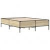 vidaXL sengestel 120x190 cm konstrueret tr&aelig; og metal sonoma-eg