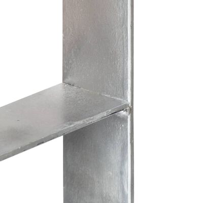 vidaXL hegnspløkker 6 stk. 14x6x60 cm galvaniseret stål sølvfarvet