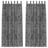vidaXL Velour Gardiner 2 stk. Gr&aring; 260 x 140 cm Fl&oslash;jl