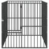 vidaXL hundeg&aring;rd 4 paneler galvaniseret st&aring;l sort