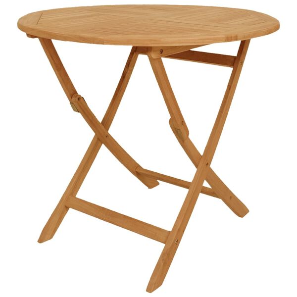 vidaXL spisebordssæt til haven 5 dele massivt teaktræ