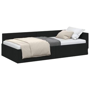 vidaXL Hj&oslash;rnesengramme med hovedg&aelig;rde Sort 80 cm x 200 cm Stof