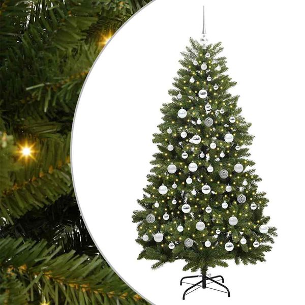 vidaXL Kunstigt juletræ med 300 LED'er Grøn 180 cm PVC og metal