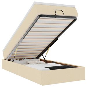 vidaXL osmannisk sengeramme med madras 90x190 cm stof cremefarvet