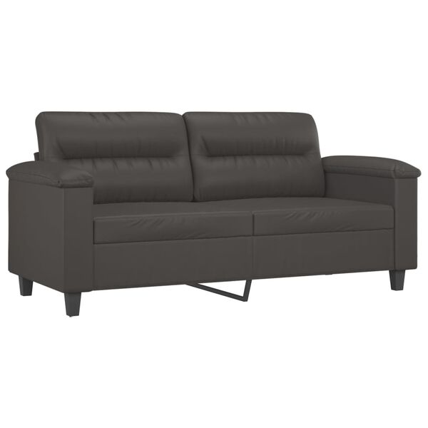 vidaXL 2-personers sofa 140 cm kunstl&aelig;der gr&aring;
