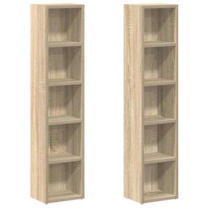 vidaXL CD-reoler 2 stk. 21x16x93,5 cm sp&aring;nplade sonoma-eg
