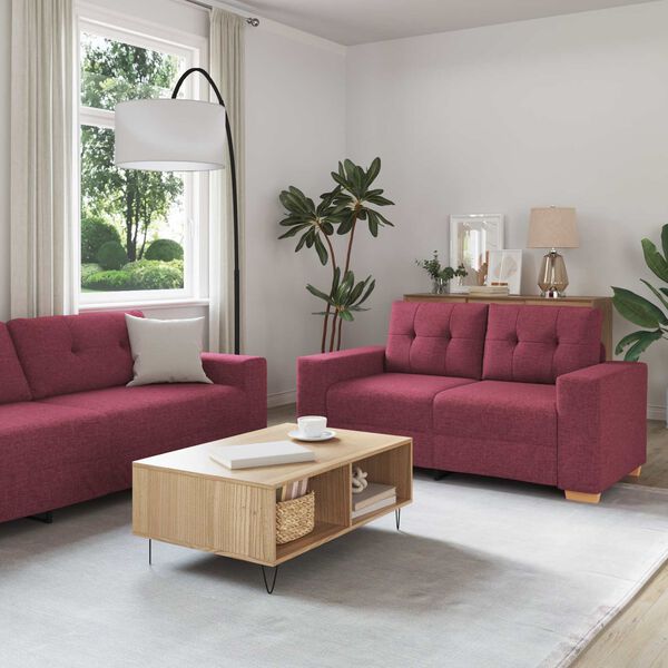 vidaXL Sofa 3 pcs Vindr&oslash;d 221 x 80 x 80 cm Linned-blandet stof