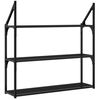 vidaXL v&aelig;greol med 3 hylder 80x21x78,5 cm konstrueret tr&aelig; sort