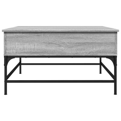 vidaXL sofabord 80x80x45 cm konstrueret træ og metal grå sonoma-eg