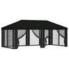 vidaXL Gazebo Cover med sidev&aelig;gge 6 x 3 m Sort Polyester 190