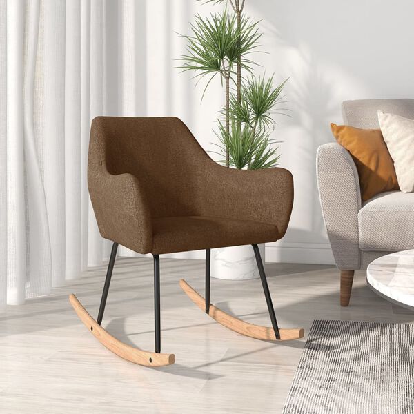 vidaXL gyngestol stof brun