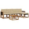 vidaXL Udend&oslash;rs sofagruppe med pude 6 pcs Naturlig og Beige