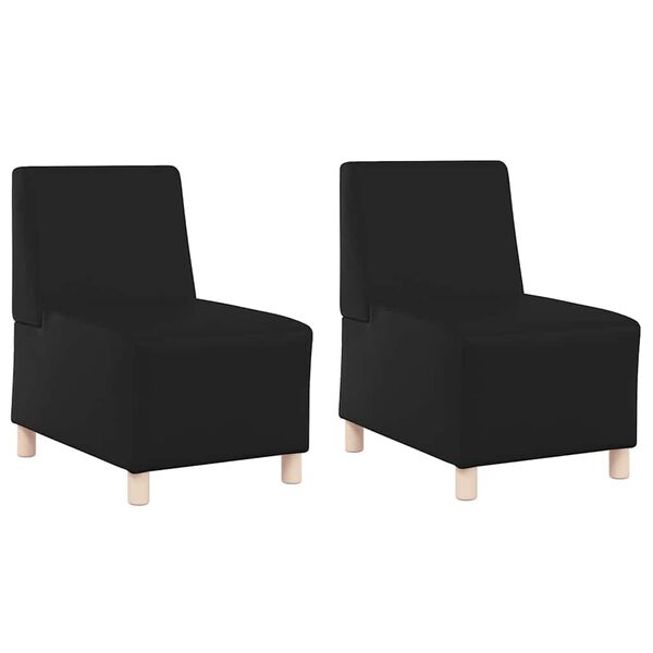 vidaXL Modulsofa enhed uden arme 2 pcs Sort 55 x 74 x 82 cm Faux l&aelig;der