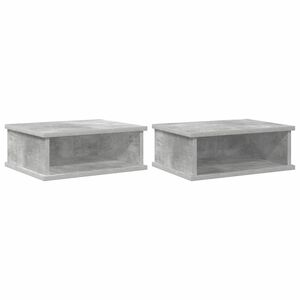 vidaXL Sengebord 2 pcs Beton Gr&aring; 40 x 31 x 15 cm Konstrueret tr&aelig;