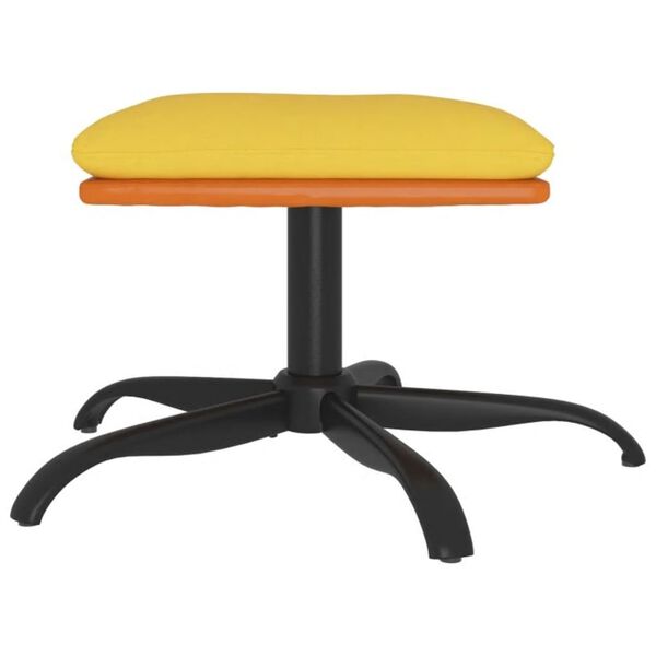 vidaXL fodskammel 60x60x36 cm stof og kunstlæder sennepsgul