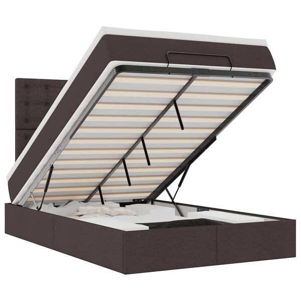 vidaXL osmannisk sengeramme med madras 120x190 cm stof m&oslash;rkebrun