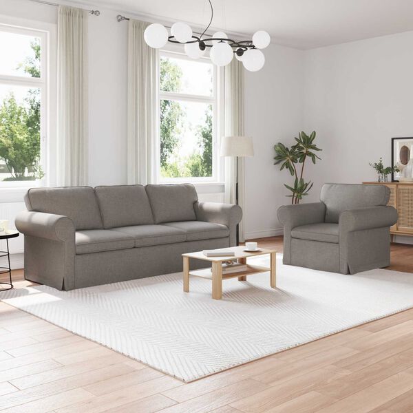 vidaXL Sofa 180cm 2 pcs Gr&aring;brun Metal