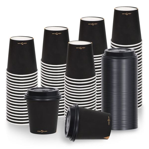 vidaXL papkrus med l&aring;g 200 ml 100 stk. sort