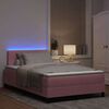 vidaXL LED Box Spring Bed med madras Lyser&oslash;d 120 x 190 cm Fl&oslash;jl