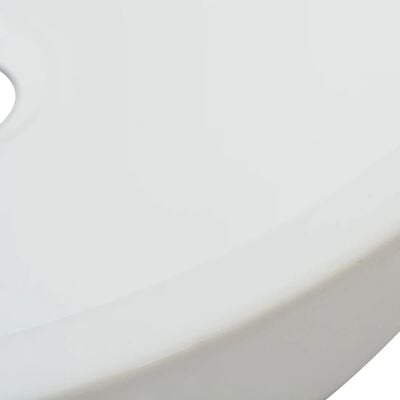 vidaXL håndvask rund keramik 42x12 cm hvid
