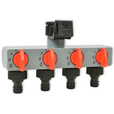 vidaXL automatisk vandingstimer med 4 stationer og fugtsensor 3 V