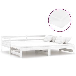 vidaXL daybed med udtr&aelig;k 2x(90x200) cm massivt fyrretr&aelig;