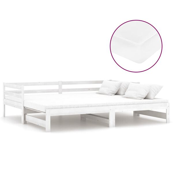 vidaXL daybed med udtræk 2x(90x200) cm massivt fyrretræ